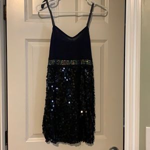 Navy sequin cocktail dress
